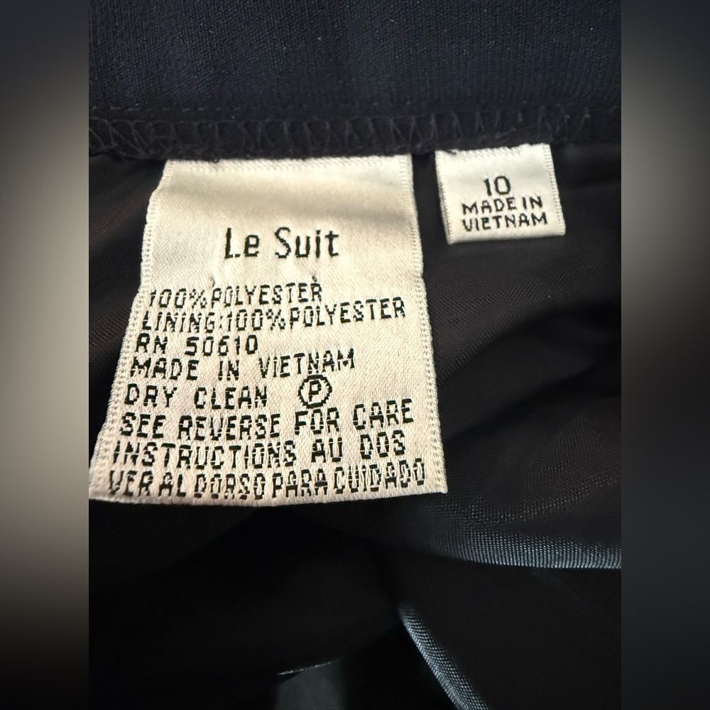 Le Suit Dress Pants Women's Size 10 Dark Blue Straight Leg Trousers - Picture 3 of 5